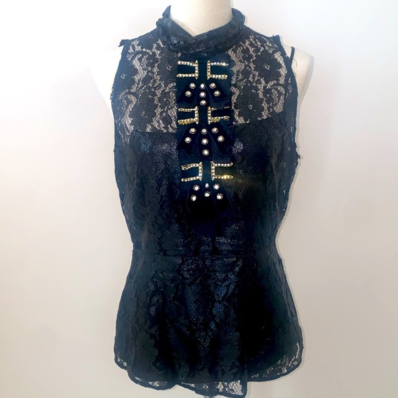 Philosophy Black Lace Sleeveless Top - Picture 1 of 10